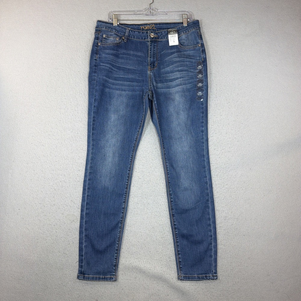rue21 Mid-Rise Stretch Blue Denim Jegging 5-Pocket Women's Jeans NWT Size 16